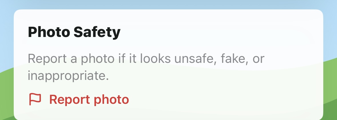 Photo safety report option